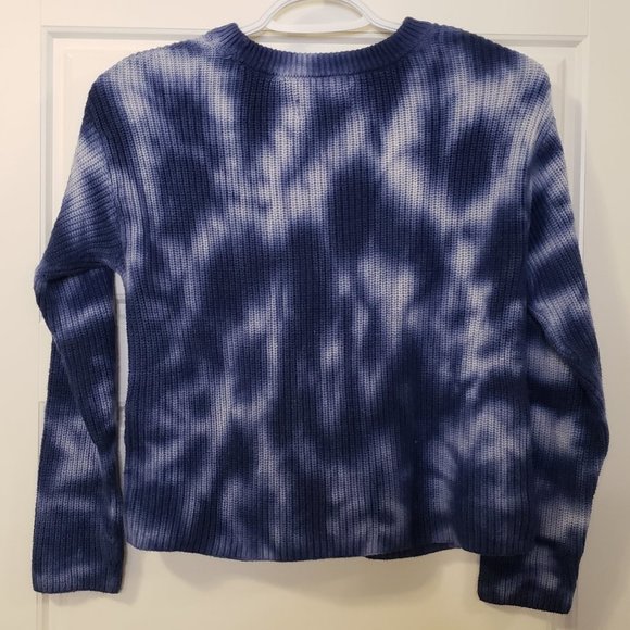 Justice Girl's Blue White Tie-Dye Cotton Acrylic Knitted Laced Sweater-Size M-12 - Picture 5 of 7